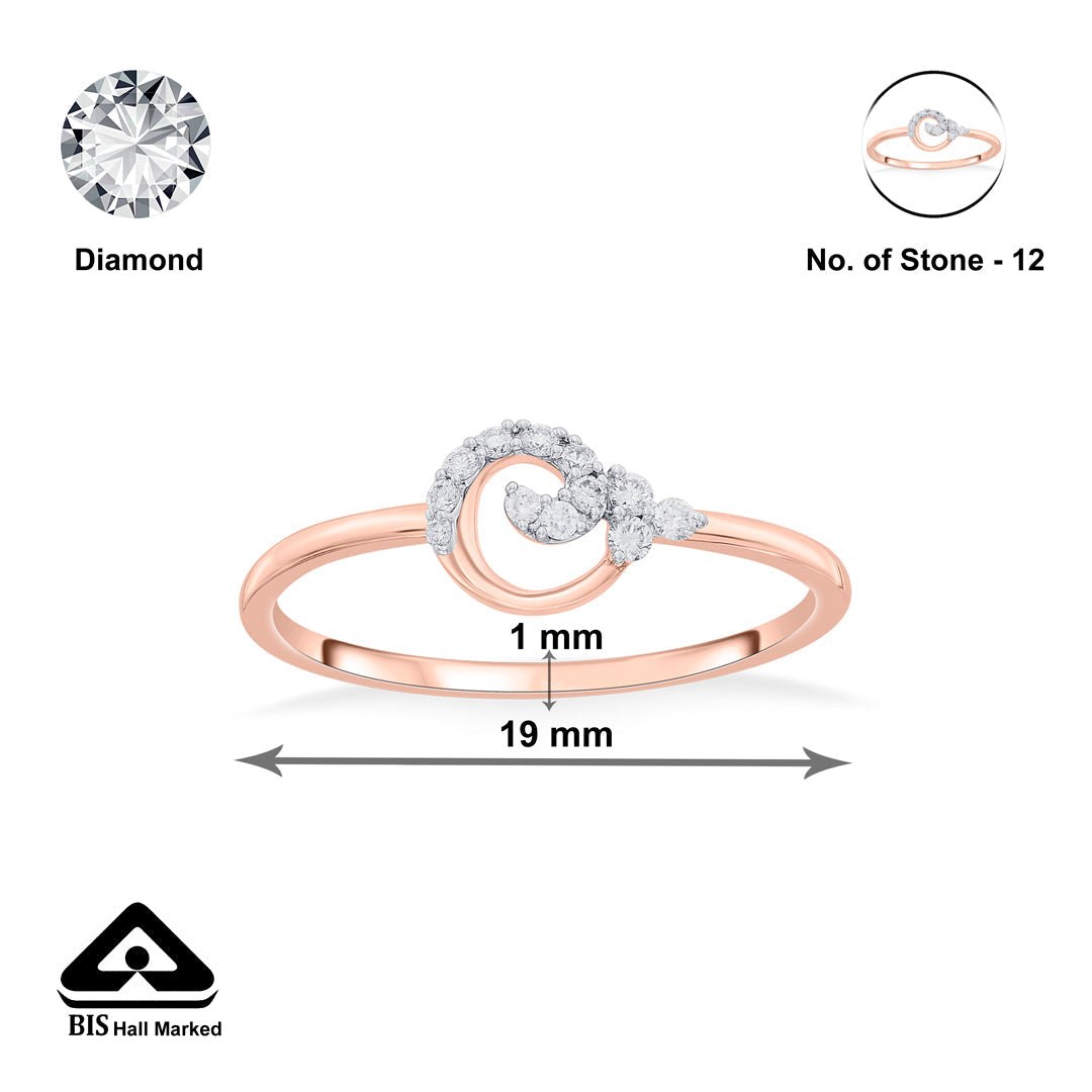 Celeste Glow Diamond & Gold Casual Ring for Women