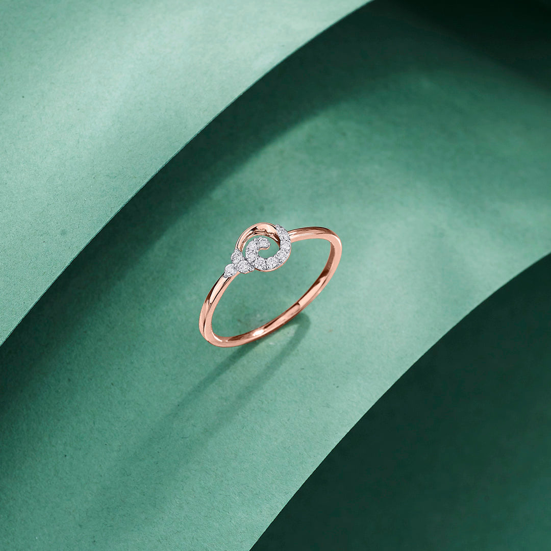 Celeste Glow Diamond & Gold Casual Ring for Women