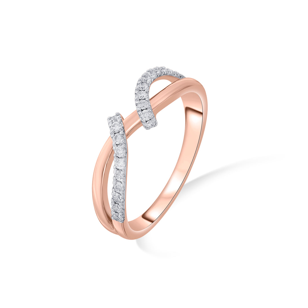Woven Links Diamond & Gold Fashion Ring for Women