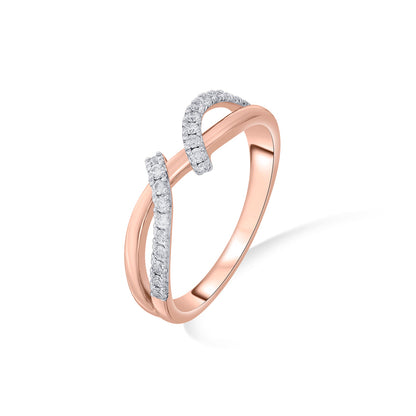 Woven Links Diamond & Gold Fashion Ring for Women