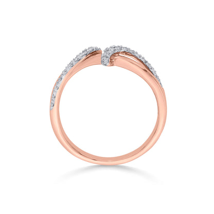 Woven Links Diamond & Gold Fashion Ring for Women