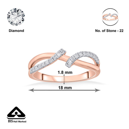 Woven Links Diamond & Gold Fashion Ring for Women
