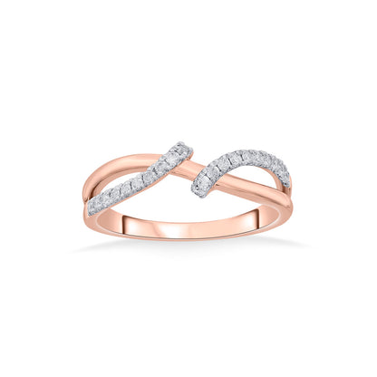 Woven Links Diamond & Gold Fashion Ring for Women