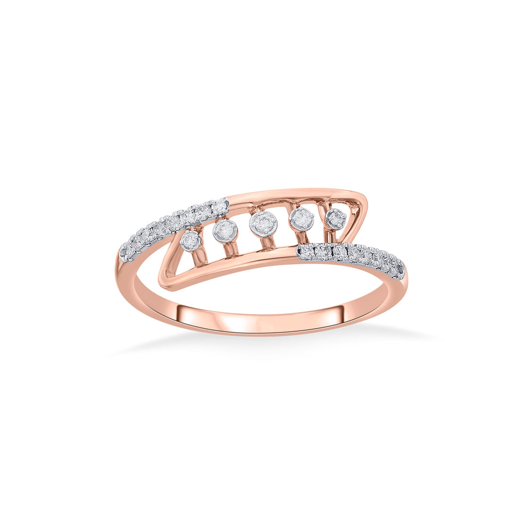 Linked Curve Diamond & Gold Fashion Ring for Women