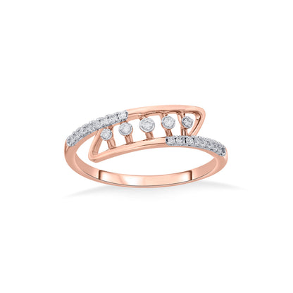 Linked Curve Diamond & Gold Fashion Ring for Women