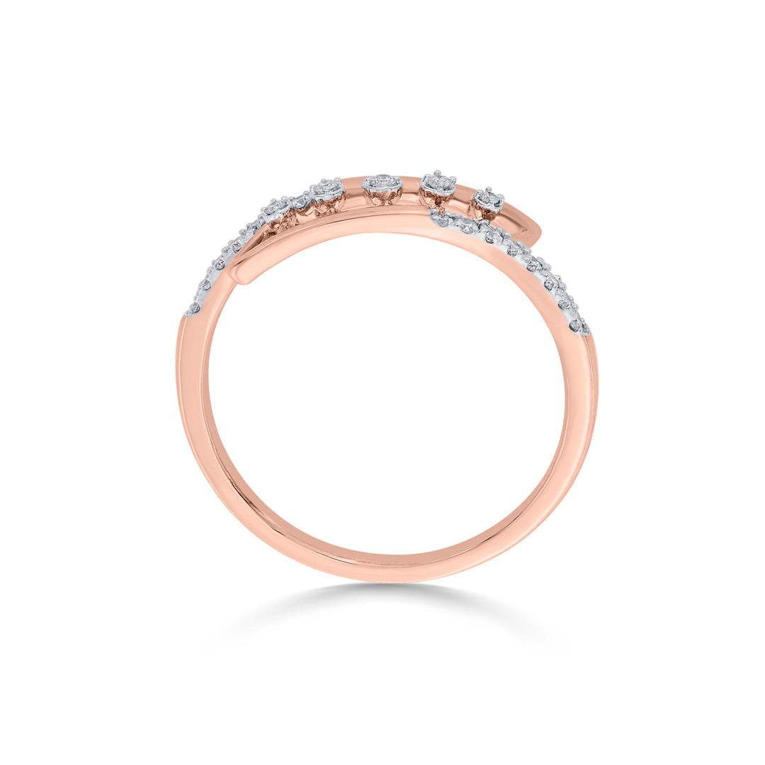 Linked Curve Diamond & Gold Fashion Ring for Women