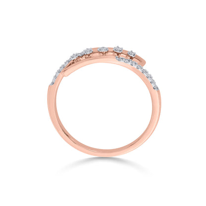 Linked Curve Diamond & Gold Fashion Ring for Women
