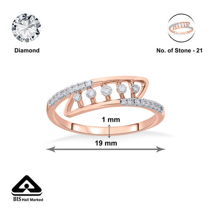 Linked Curve Diamond & Gold Fashion Ring for Women