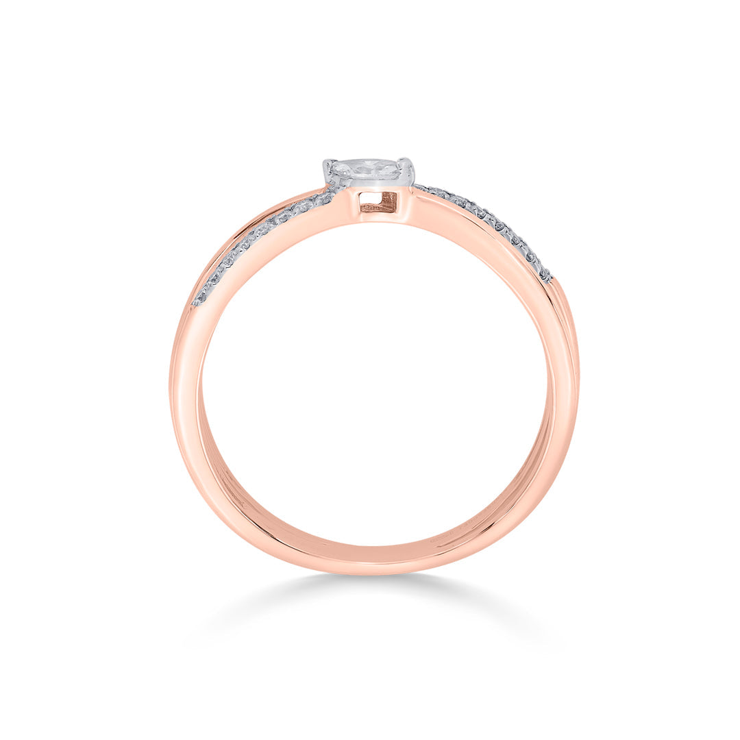 Cross Connect Diamond & Gold Fashion Ring for Women