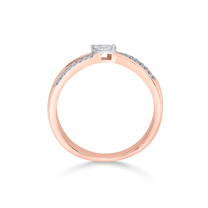 Cross Connect Diamond & Gold Fashion Ring for Women