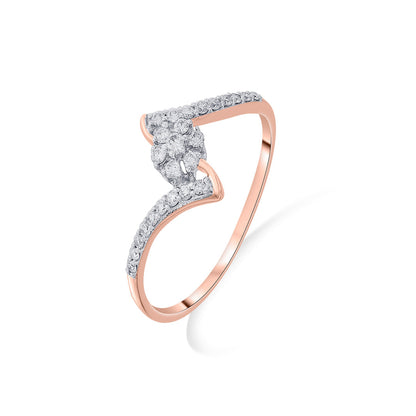 Studded Curve Diamond & Gold Fashion Ring for Women