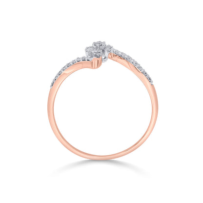 Studded Curve Diamond & Gold Fashion Ring for Women
