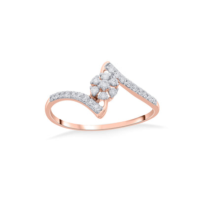 Studded Curve Diamond & Gold Fashion Ring for Women