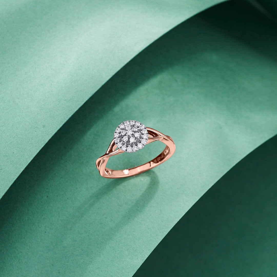 Nebula Spark Diamond & Gold Fashion Ring for Women