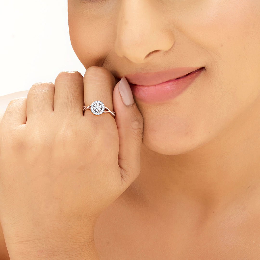 Nebula Spark Diamond & Gold Fashion Ring for Women