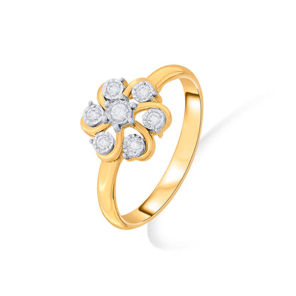 Bloom Flow Diamond & Gold Fashion Ring for Women
