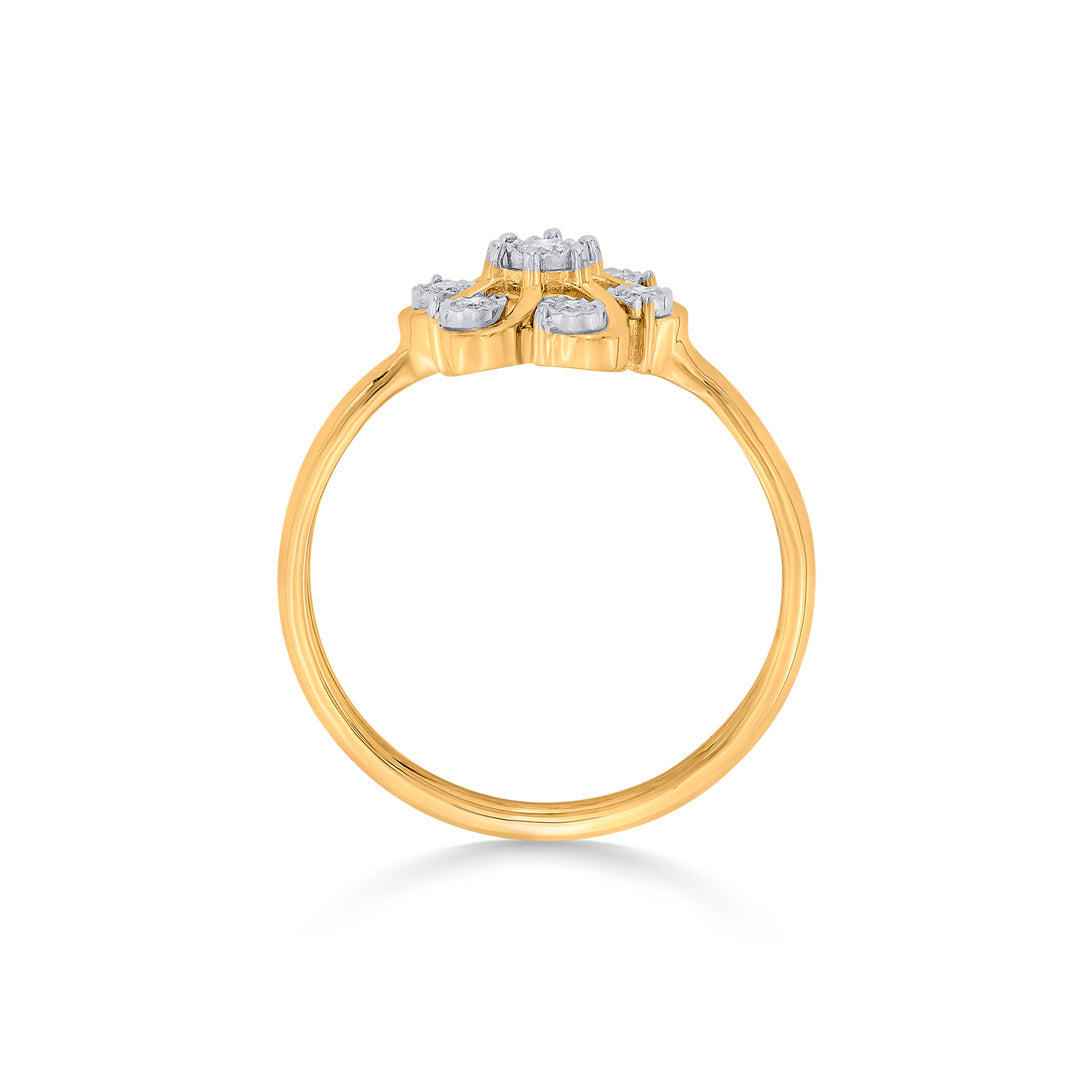 Bloom Flow Diamond & Gold Fashion Ring for Women