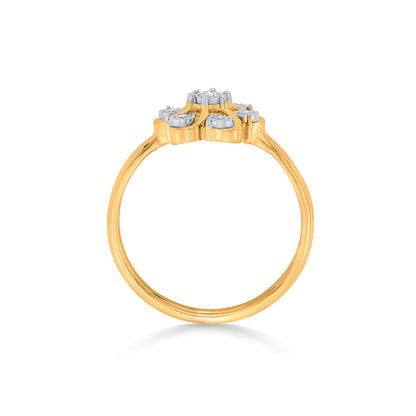 Bloom Flow Diamond & Gold Fashion Ring for Women
