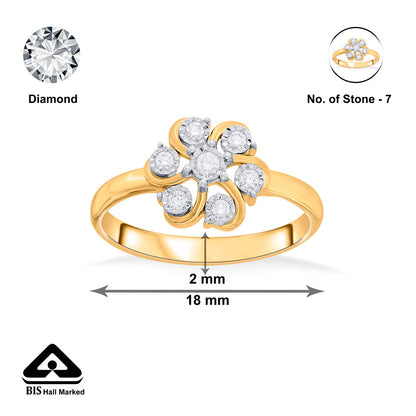 Bloom Flow Diamond & Gold Fashion Ring for Women