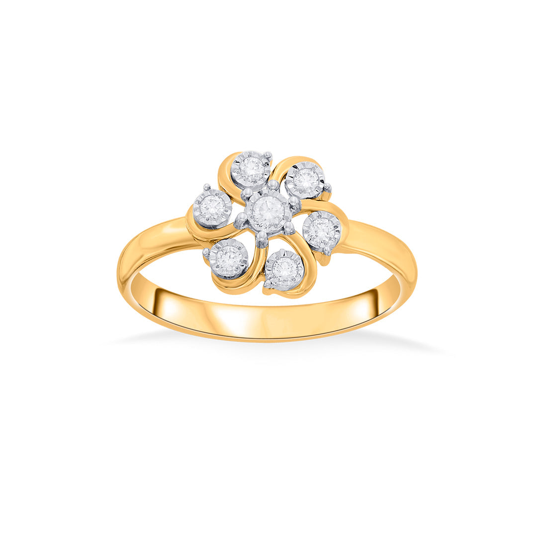 Bloom Flow Diamond & Gold Fashion Ring for Women