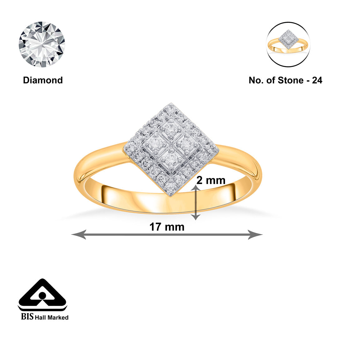 Gleaming Gem Diamond & Gold Fashion Ring for Women