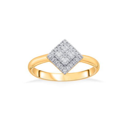 Gleaming Gem Diamond & Gold Fashion Ring for Women