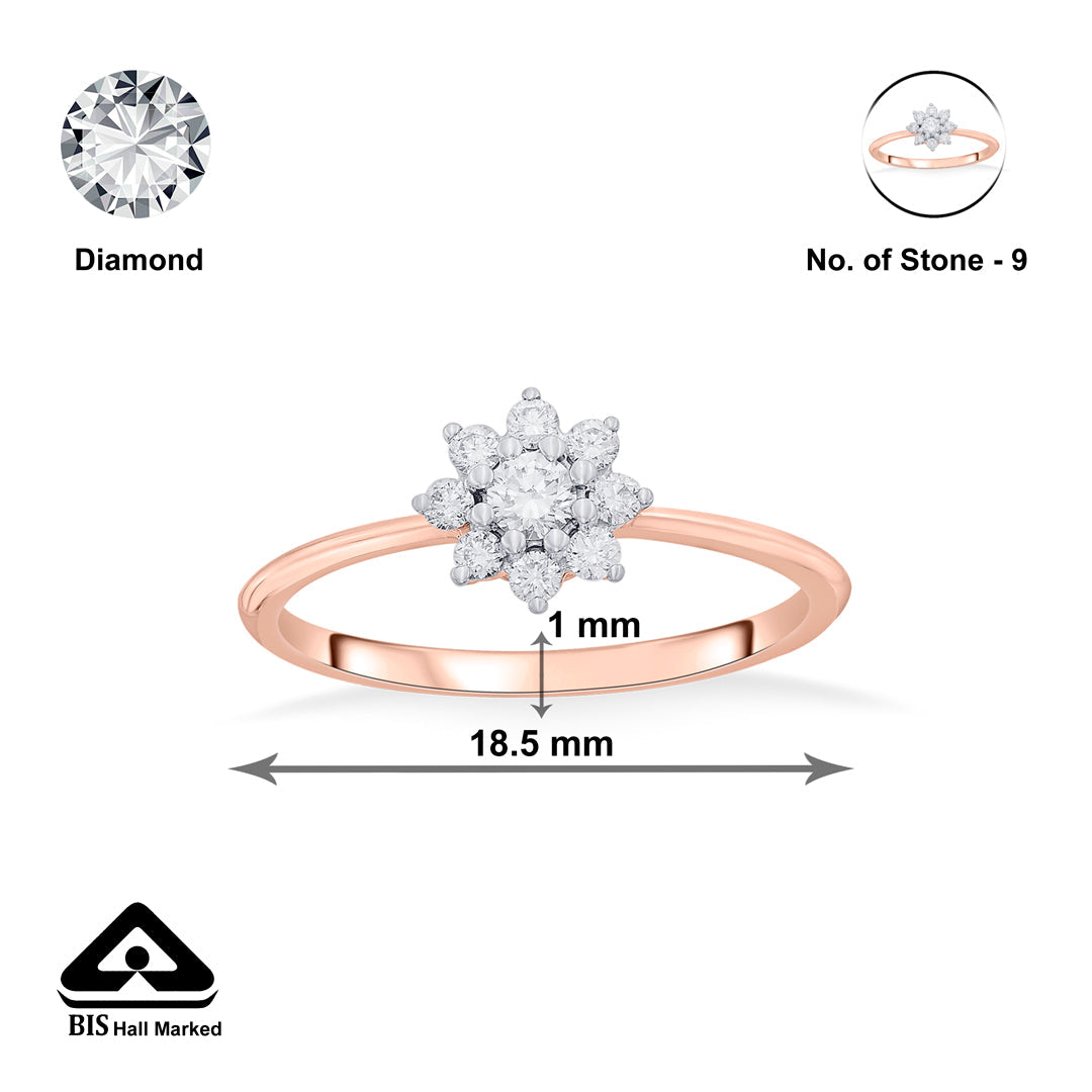 Stellar Spark Diamond & Gold Casual Ring for Women