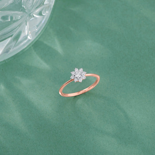 Stellar Spark Diamond & Gold Casual Ring for Women