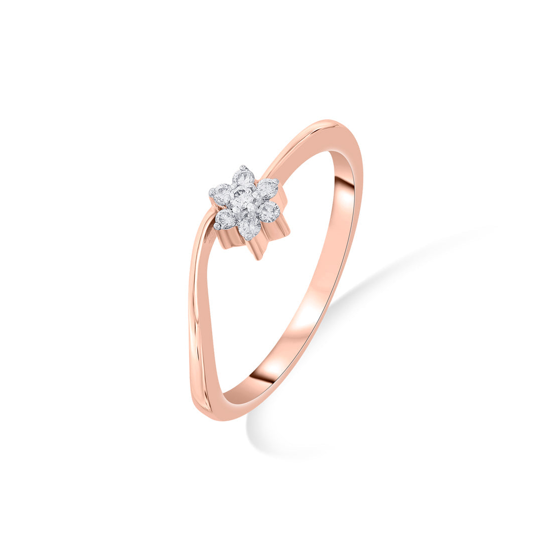 Floral Muse Diamond & Gold Casual Ring for Women