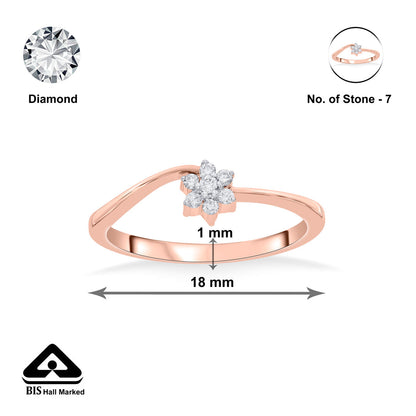 Floral Muse Diamond & Gold Casual Ring for Women