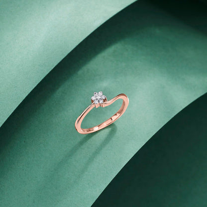 Floral Muse Diamond & Gold Casual Ring for Women
