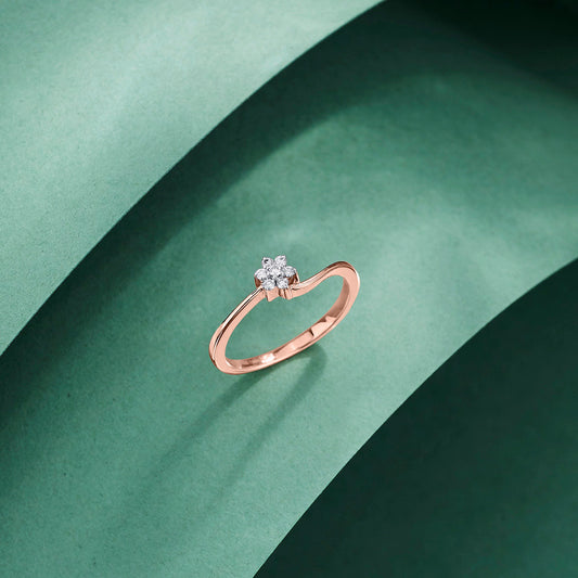 Floral Muse Diamond & Gold Casual Ring for Women