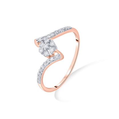 Bloom Swirl Diamond & Gold Fashion Ring for Women