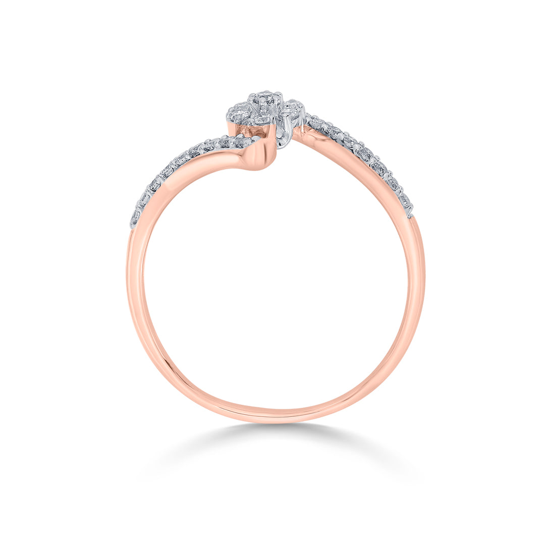Bloom Swirl Diamond & Gold Fashion Ring for Women