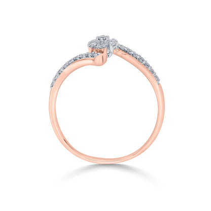 Bloom Swirl Diamond & Gold Fashion Ring for Women