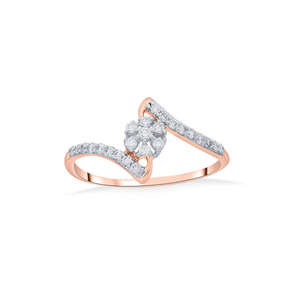 Bloom Swirl Diamond & Gold Fashion Ring for Women