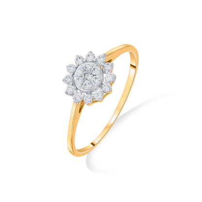 Aura Shine Diamond & Gold Casual Ring for Women