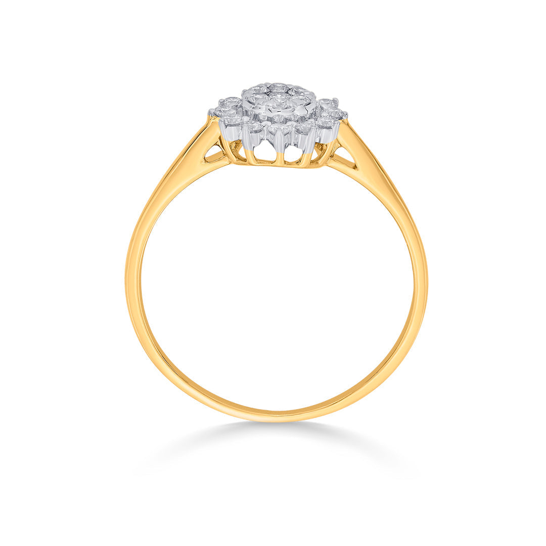 Aura Shine Diamond & Gold Casual Ring for Women