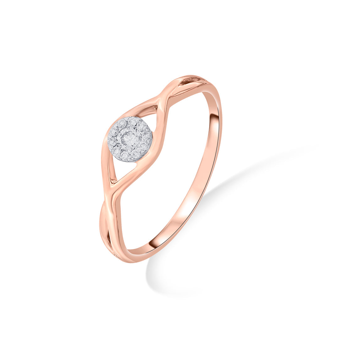 Evil Eye Shine Diamond & Gold Casual Ring for Women