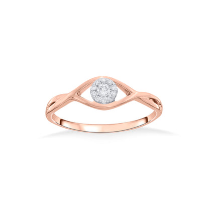 Evil Eye Shine Diamond & Gold Casual Ring for Women