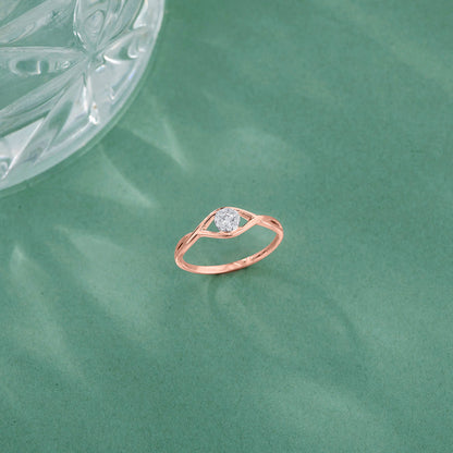 Evil Eye Shine Diamond & Gold Casual Ring for Women