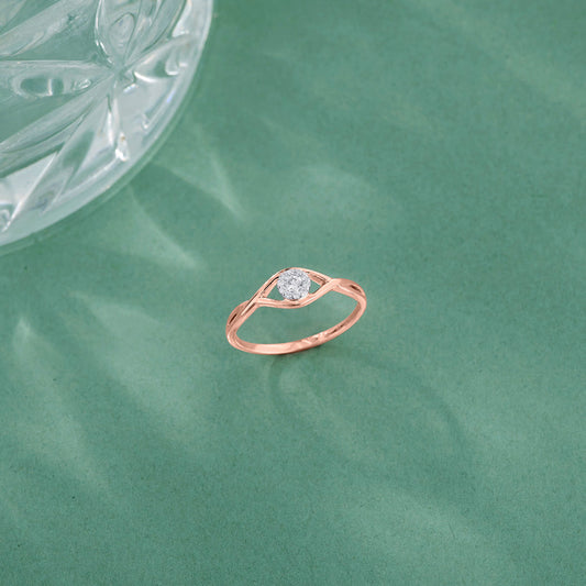 Evil Eye Shine Diamond & Gold Casual Ring for Women