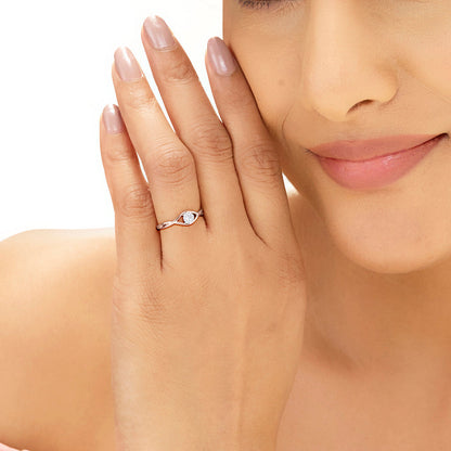 Evil Eye Shine Diamond & Gold Casual Ring for Women