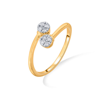 Dual Gems Diamond & Gold Casual Ring for Women