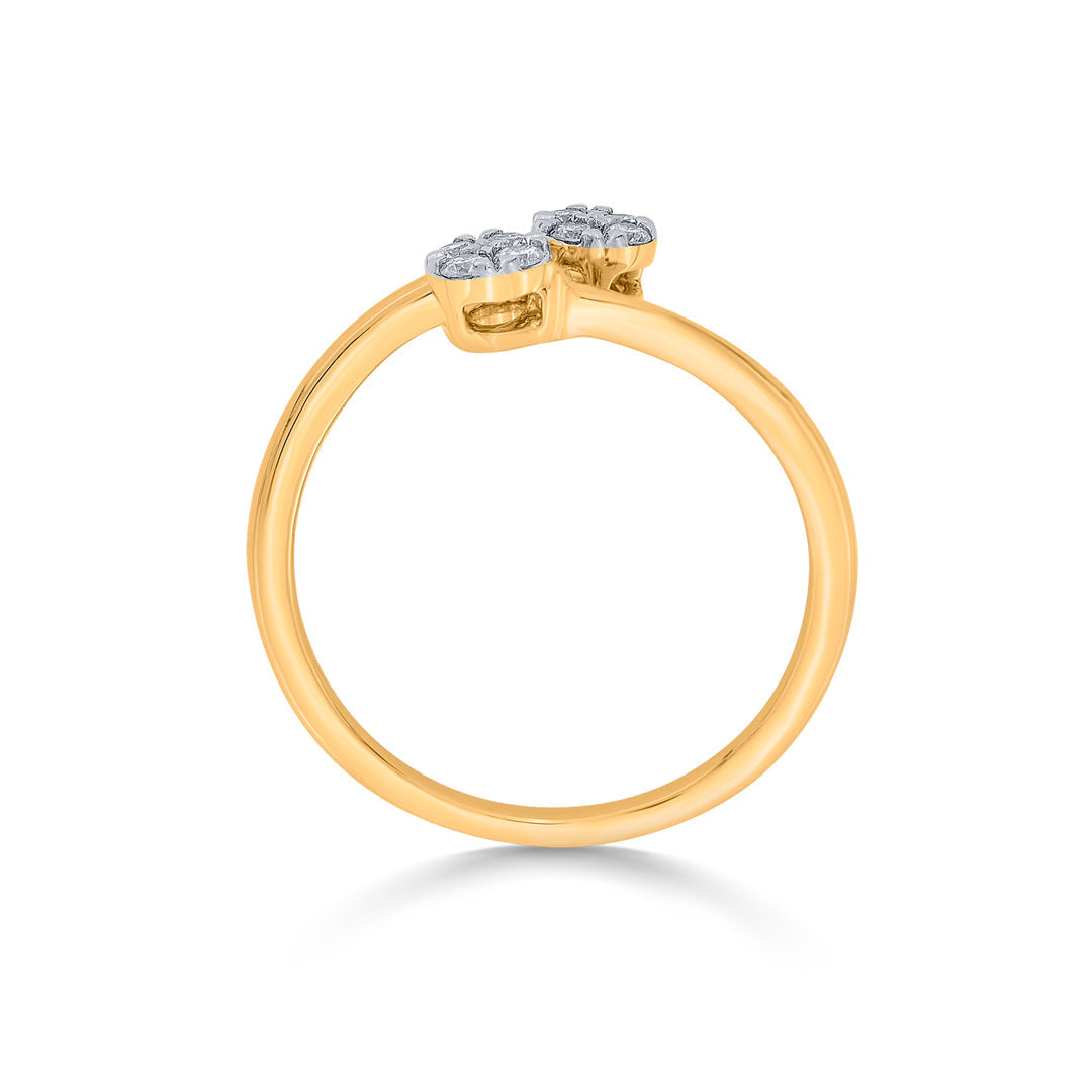 Dual Gems Diamond & Gold Casual Ring for Women