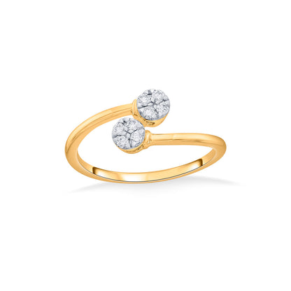 Dual Gems Diamond & Gold Casual Ring for Women