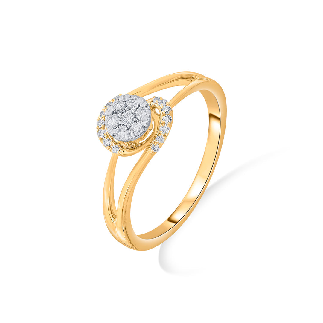Lunar Glow Diamond & Gold Fashion Ring for Women