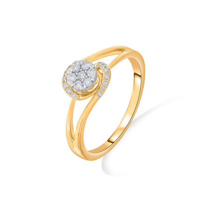 Lunar Glow Diamond & Gold Fashion Ring for Women
