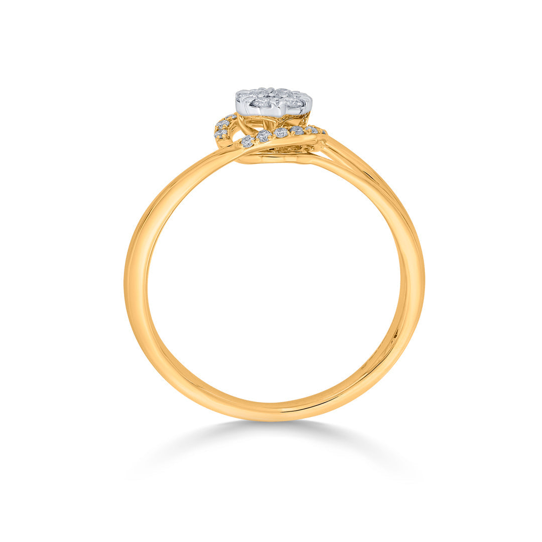 Lunar Glow Diamond & Gold Fashion Ring for Women