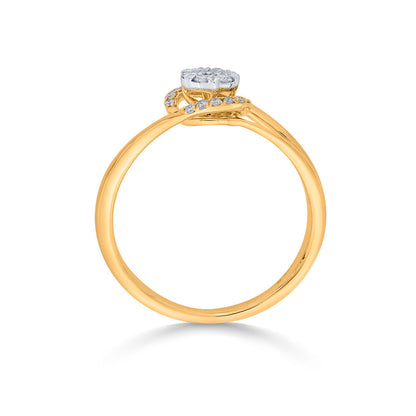 Lunar Glow Diamond & Gold Fashion Ring for Women